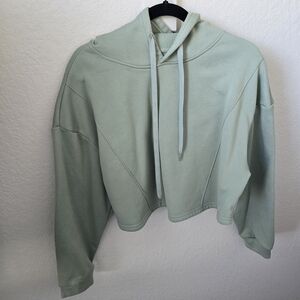 Mint Green Women's Cropped Hoodie